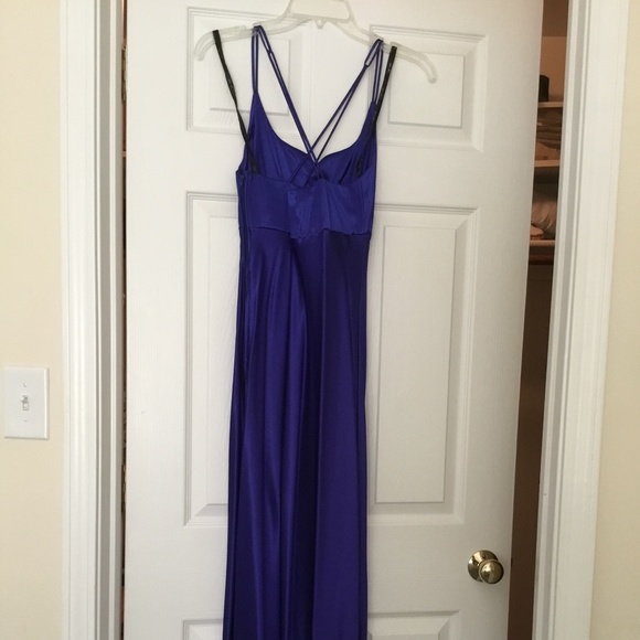 Royal blue satin dress size 6 - Picture 1 of 3